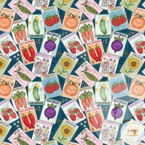 Smiley Seeds- Fabric Swatch - Handmade in Honley