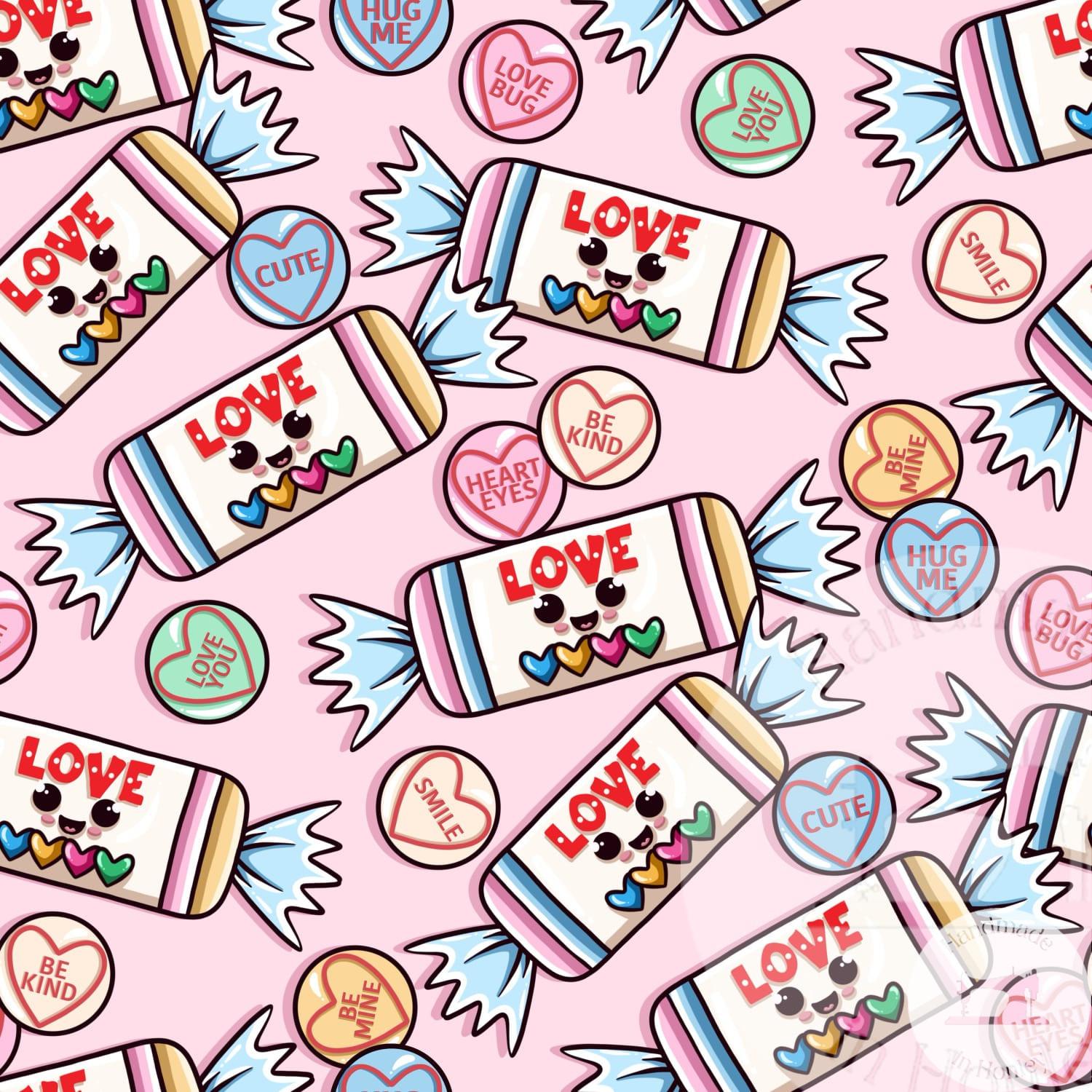 Sweet Love - Fabric Swatch - Handmade in Honley