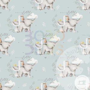 Hello Little One - Blue - Jersey Cotton