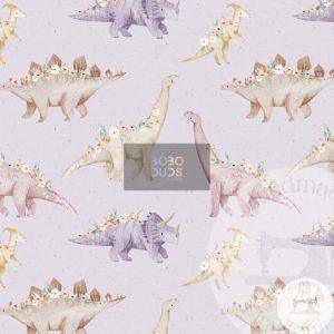 Floral Dinosaur - Jersey Cotton