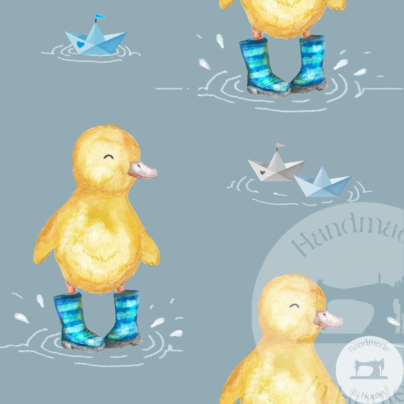 Buddy duck in wellies - Jersey Cotton