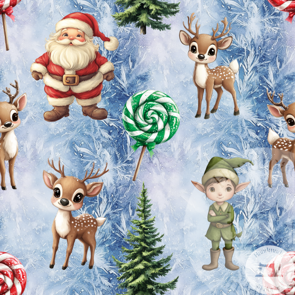 Icy Christmas Scene - Jersey Cotton