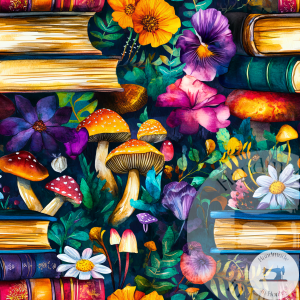 Florals and Books - Jersey Cotton
