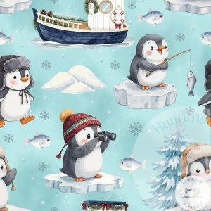 Penguins on Ice - Jersey Cotton