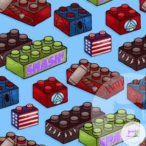 Blue Bricks - Jersey Cotton