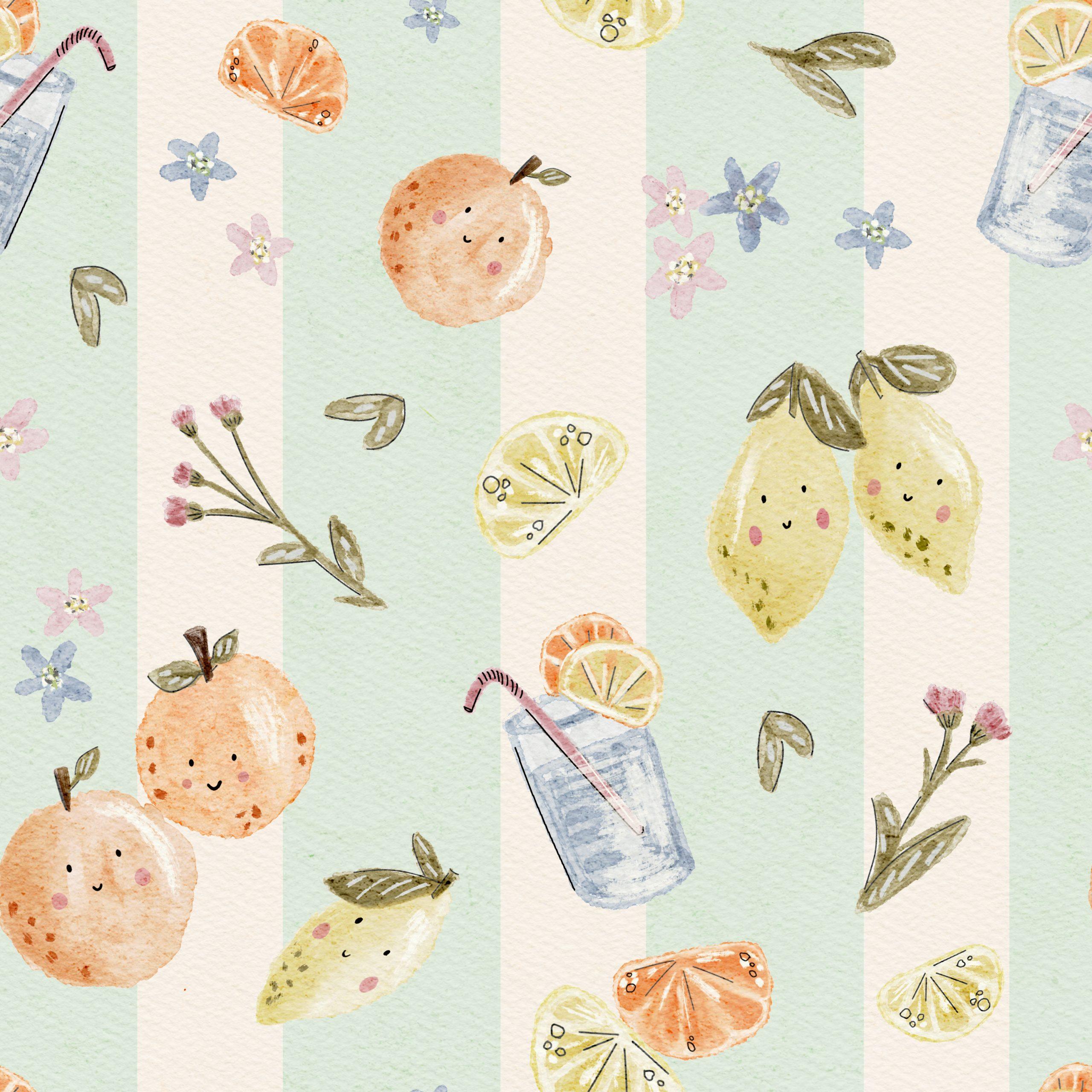 Summer Stripes (mint) - Jersey Cotton
