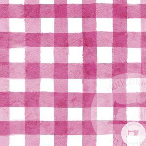 Raspberry Gingham - Jersey Cotton
