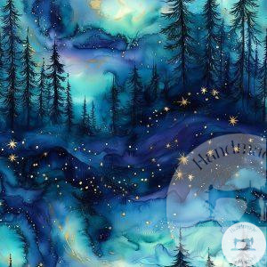 Ink Forrest (Blue) - Jersey Cotton
