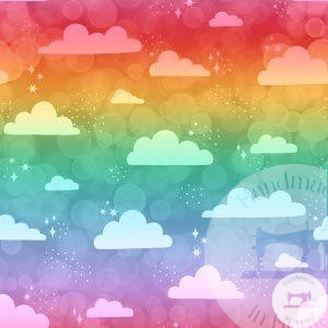 Rainbow Clouds - Jersey Cotton