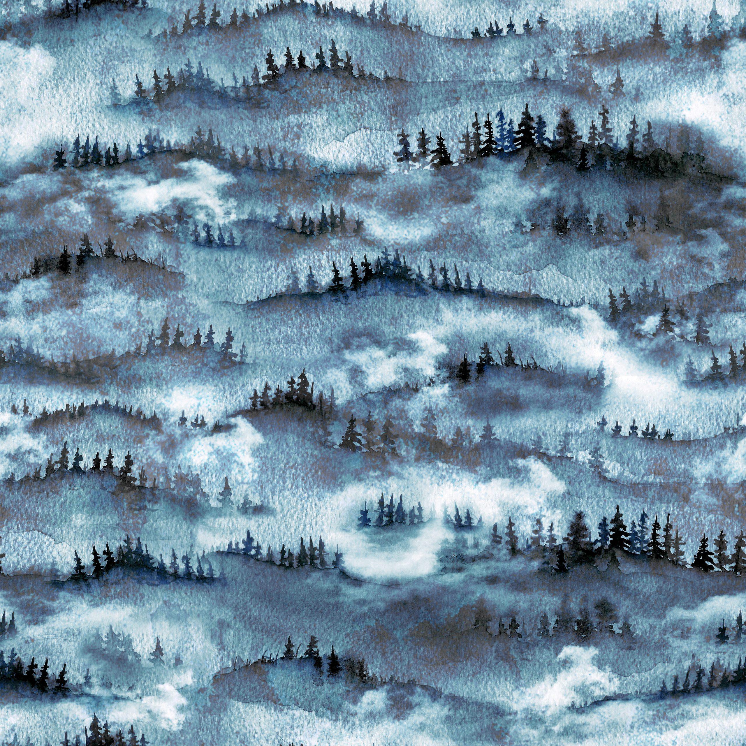 Misty Forrest (blue) - Jersey Cotton