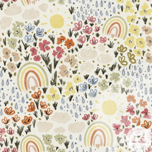 Rainbow meadow - Jersey Cotton