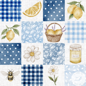Patchwork Lemons - Jersey Cotton