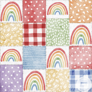 Patchwork Rainbow - Jersey Cotton