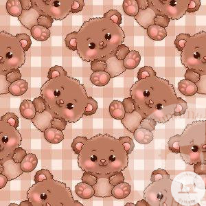 Gingham Teddies - Jersey Cotton
