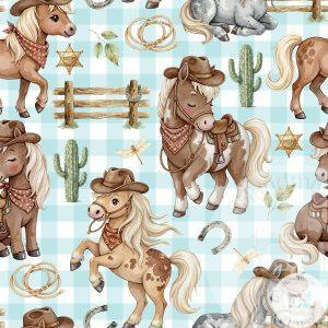 Cowboy Horses - Jersey Cotton